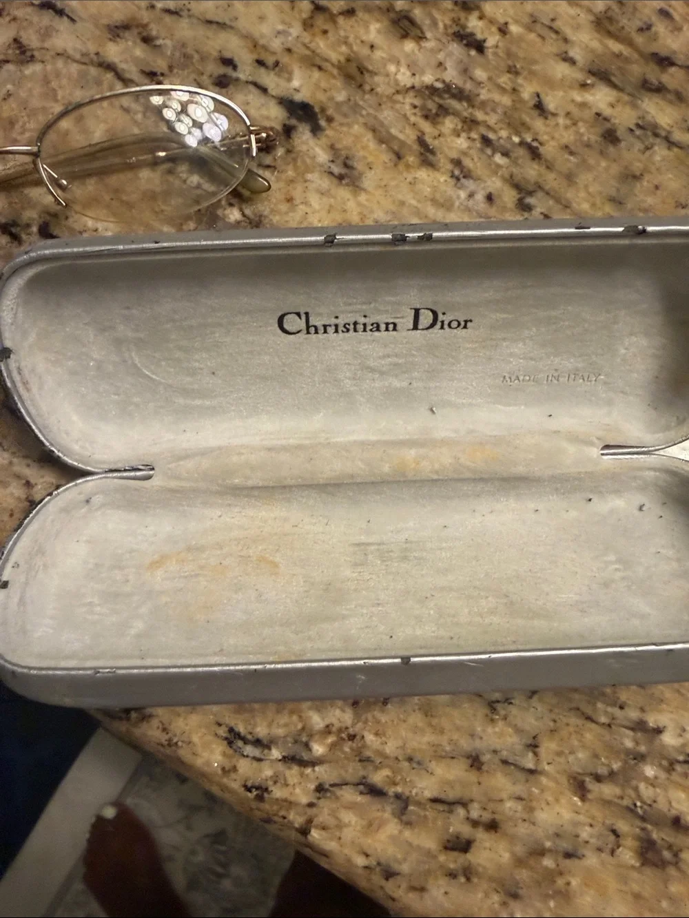 Vintage Christian Dior Gold Rimless Oval Women's Glasses